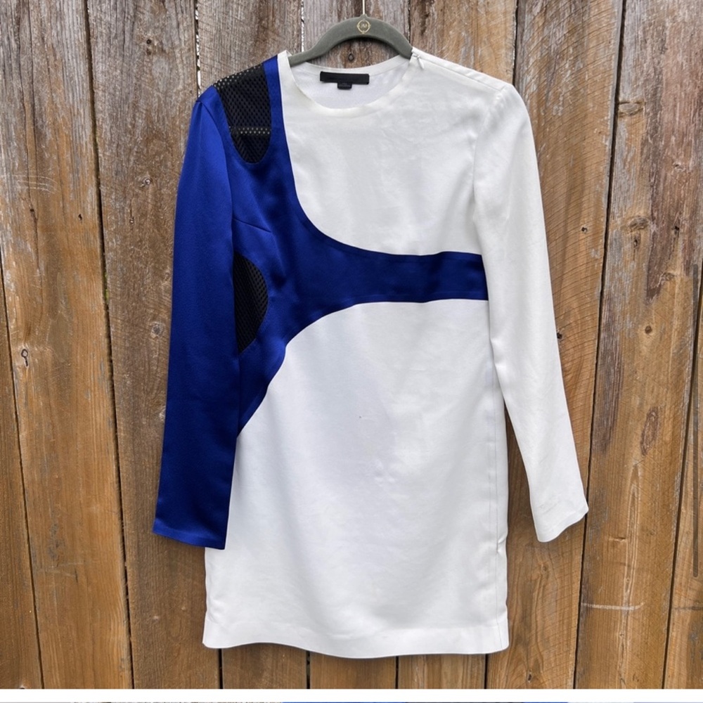 Alexander Wang silk colorblock dress with mesh insets size 4